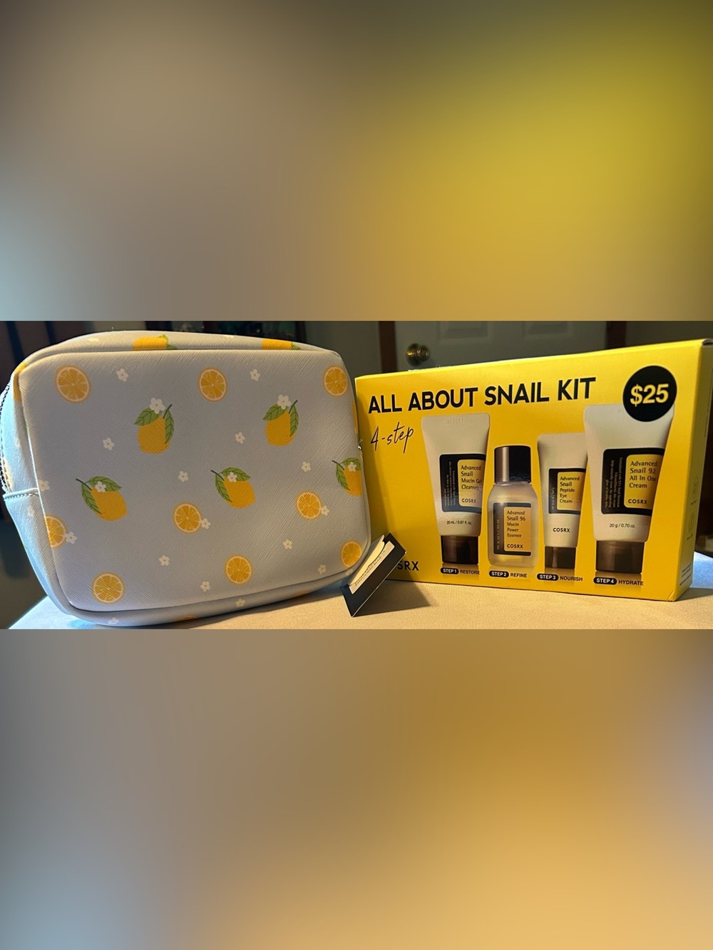 COS All About 4-Step Skincare Set in Yellow